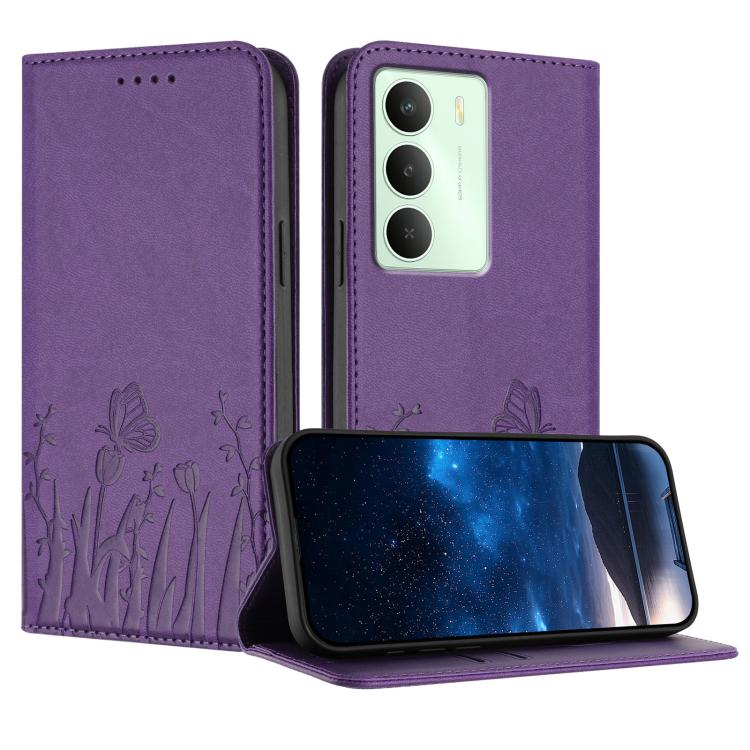 Tulips Butterfly Pattern Magnetic Vegan Leather Phone Case, For Realme 14x / C75 4G, For Realme 12 5G / 13 5G / 12x / Narzo 70x, For Realme 12 4G / 13 4G / 12+ / Narzo 70, For Realme 13 Pro / 13 Pro+, For Realme GT 6 / GT 6T                            ...