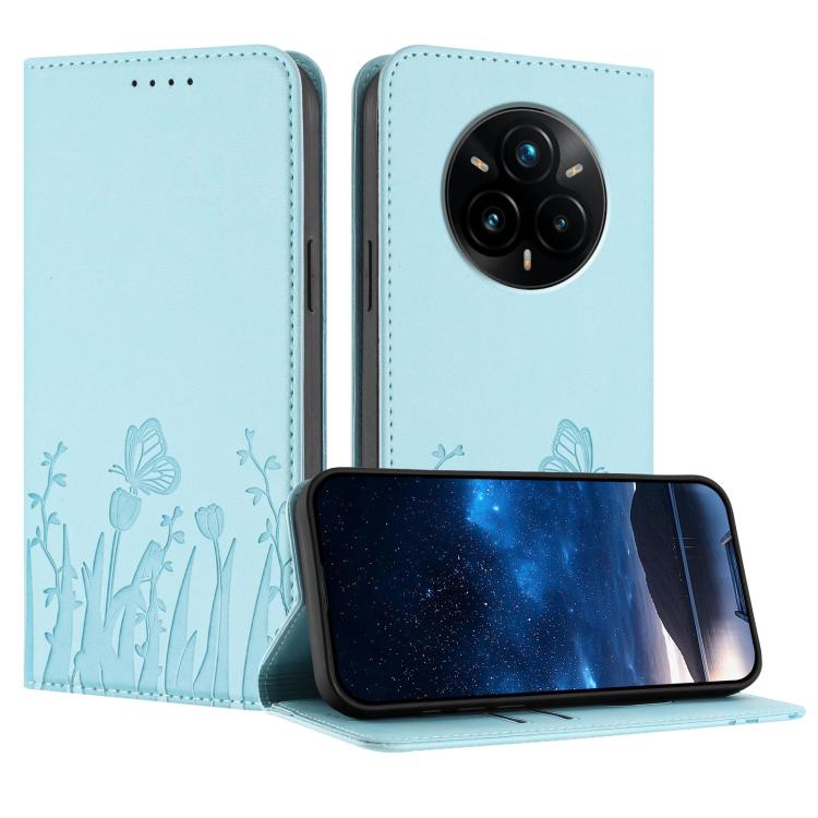 Tulips Butterfly Pattern Magnetic Vegan Leather Phone Case, For Realme C71 4G, For Realme GT 7 Global / India, For Realme 14T 5G, For Realme 14 / Realme P3 5G, For Realme P3 Ultra 5G, For Realme P3 Pro, For Realme 14 Pro+, For Realme 14 Pro            ...
