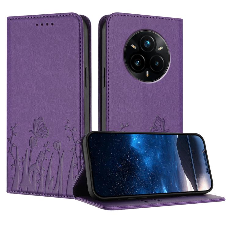Tulips Butterfly Pattern Magnetic Vegan Leather Phone Case, For Realme C71 4G, For Realme GT 7 Global / India, For Realme 14T 5G, For Realme 14 / Realme P3 5G, For Realme P3 Ultra 5G, For Realme P3 Pro, For Realme 14 Pro+, For Realme 14 Pro            ...