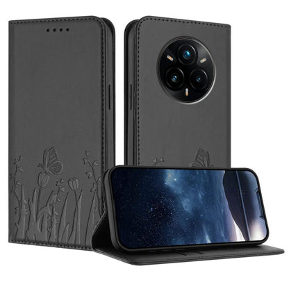 Tulips Butterfly Pattern Magnetic Vegan Leather Phone Case, For Realme C71 4G, For Realme GT 7 Global / India, For Realme 14T 5G, For Realme 14 / Realme P3 5G, For Realme P3 Ultra 5G, For Realme P3 Pro, For Realme 14 Pro+, For Realme 14 Pro            ...