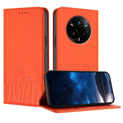 Tulips Butterfly Pattern Magnetic Vegan Leather Phone Case, For Realme C71 4G, For Realme GT 7 Global / India, For Realme 14T 5G, For Realme 14 / Realme P3 5G, For Realme P3 Ultra 5G, For Realme P3 Pro, For Realme 14 Pro+, For Realme 14 Pro            ...