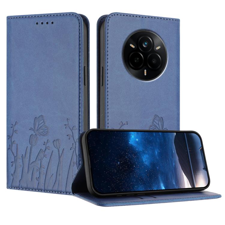 Tulips Butterfly Pattern Magnetic Vegan Leather Phone Case, For Realme C71 4G, For Realme GT 7 Global / India, For Realme 14T 5G, For Realme 14 / Realme P3 5G, For Realme P3 Ultra 5G, For Realme P3 Pro, For Realme 14 Pro+, For Realme 14 Pro            ...
