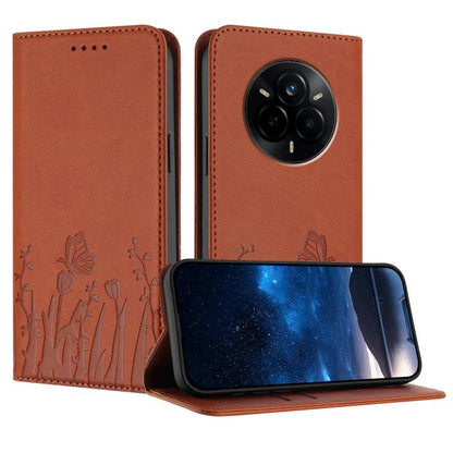 Tulips Butterfly Pattern Magnetic Vegan Leather Phone Case, For Realme C71 4G, For Realme GT 7 Global / India, For Realme 14T 5G, For Realme 14 / Realme P3 5G, For Realme P3 Ultra 5G, For Realme P3 Pro, For Realme 14 Pro+, For Realme 14 Pro            ...