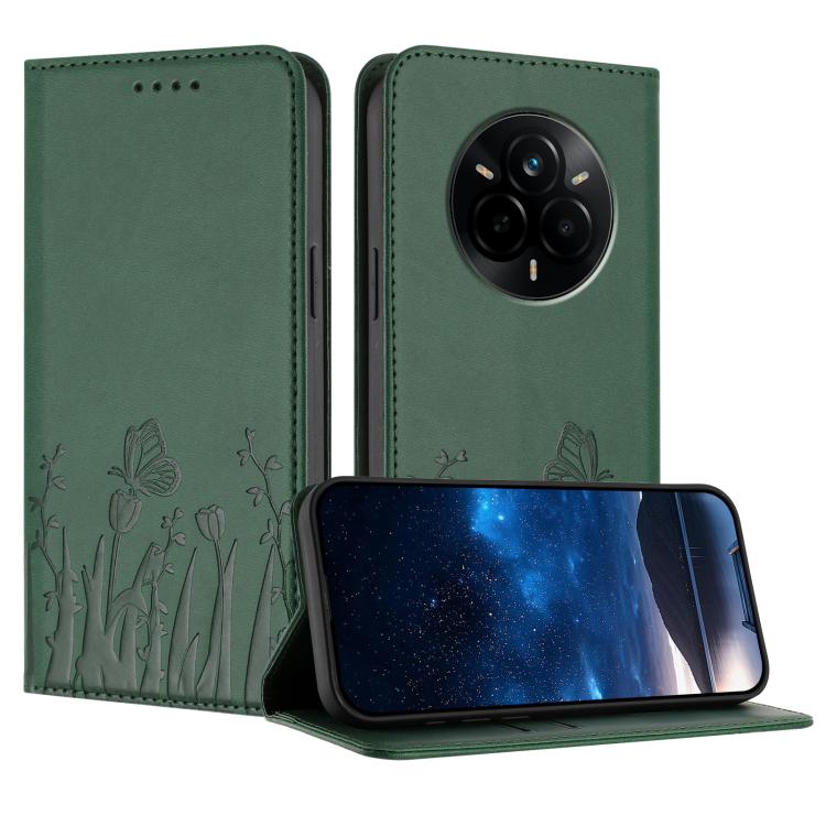 Tulips Butterfly Pattern Magnetic Vegan Leather Phone Case, For Realme C71 4G, For Realme GT 7 Global / India, For Realme 14T 5G, For Realme 14 / Realme P3 5G, For Realme P3 Ultra 5G, For Realme P3 Pro, For Realme 14 Pro+, For Realme 14 Pro            ...