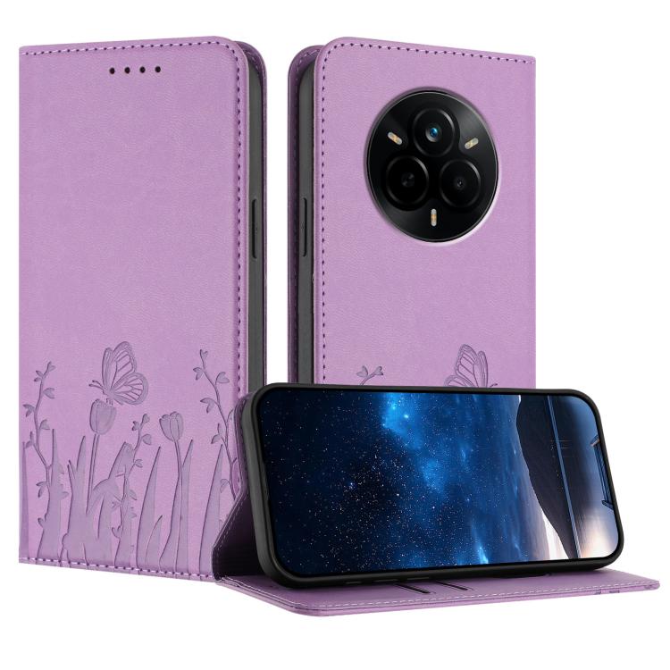 Tulips Butterfly Pattern Magnetic Vegan Leather Phone Case, For Realme C71 4G, For Realme GT 7 Global / India, For Realme 14T 5G, For Realme 14 / Realme P3 5G, For Realme P3 Ultra 5G, For Realme P3 Pro, For Realme 14 Pro+, For Realme 14 Pro            ...