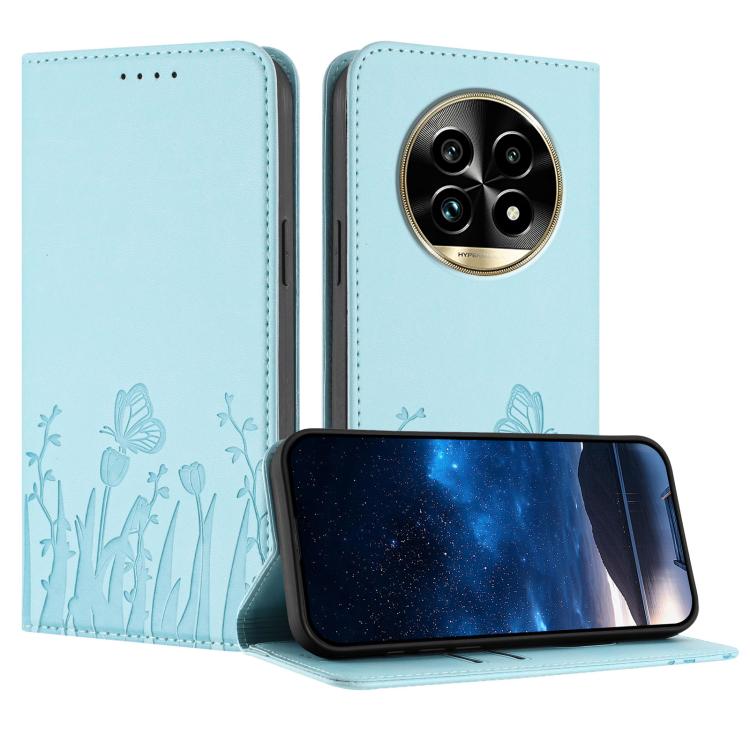 Tulips Butterfly Pattern Magnetic Vegan Leather Phone Case, For Realme 14x / C75 4G, For Realme 12 5G / 13 5G / 12x / Narzo 70x, For Realme 12 4G / 13 4G / 12+ / Narzo 70, For Realme 13 Pro / 13 Pro+, For Realme GT 6 / GT 6T                            ...