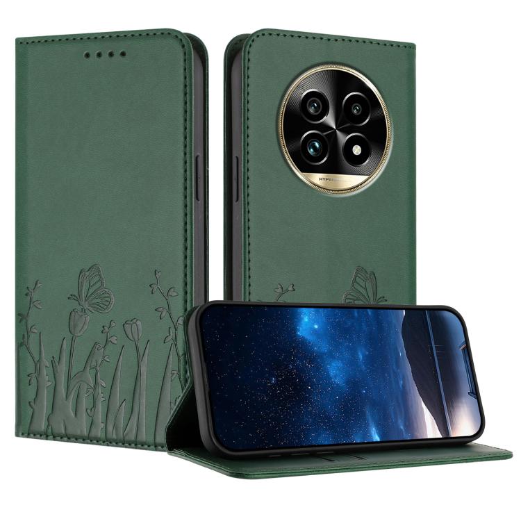 Tulips Butterfly Pattern Magnetic Vegan Leather Phone Case, For Realme 14x / C75 4G, For Realme 12 5G / 13 5G / 12x / Narzo 70x, For Realme 12 4G / 13 4G / 12+ / Narzo 70, For Realme 13 Pro / 13 Pro+, For Realme GT 6 / GT 6T                            ...
