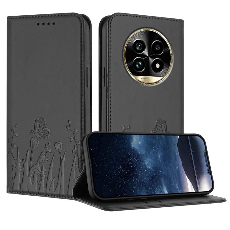 Tulips Butterfly Pattern Magnetic Vegan Leather Phone Case, For Realme 14x / C75 4G, For Realme 12 5G / 13 5G / 12x / Narzo 70x, For Realme 12 4G / 13 4G / 12+ / Narzo 70, For Realme 13 Pro / 13 Pro+, For Realme GT 6 / GT 6T                            ...