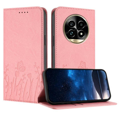 Tulips Butterfly Pattern Magnetic Vegan Leather Phone Case, For Realme 14x / C75 4G, For Realme 12 5G / 13 5G / 12x / Narzo 70x, For Realme 12 4G / 13 4G / 12+ / Narzo 70, For Realme 13 Pro / 13 Pro+, For Realme GT 6 / GT 6T                            ...