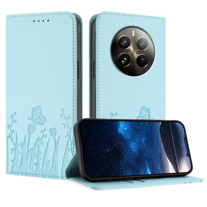 Tulips Butterfly Pattern Magnetic Vegan Leather Phone Case, For Realme 14x / C75 4G, For Realme 12 5G / 13 5G / 12x / Narzo 70x, For Realme 12 4G / 13 4G / 12+ / Narzo 70, For Realme 13 Pro / 13 Pro+, For Realme GT 6 / GT 6T                            ...