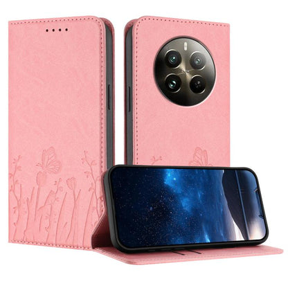 Tulips Butterfly Pattern Magnetic Vegan Leather Phone Case, For Realme 14x / C75 4G, For Realme 12 5G / 13 5G / 12x / Narzo 70x, For Realme 12 4G / 13 4G / 12+ / Narzo 70, For Realme 13 Pro / 13 Pro+, For Realme GT 6 / GT 6T                            ...