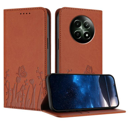 Tulips Butterfly Pattern Magnetic Vegan Leather Phone Case, For Realme 14x / C75 4G, For Realme 12 5G / 13 5G / 12x / Narzo 70x, For Realme 12 4G / 13 4G / 12+ / Narzo 70, For Realme 13 Pro / 13 Pro+, For Realme GT 6 / GT 6T                            ...