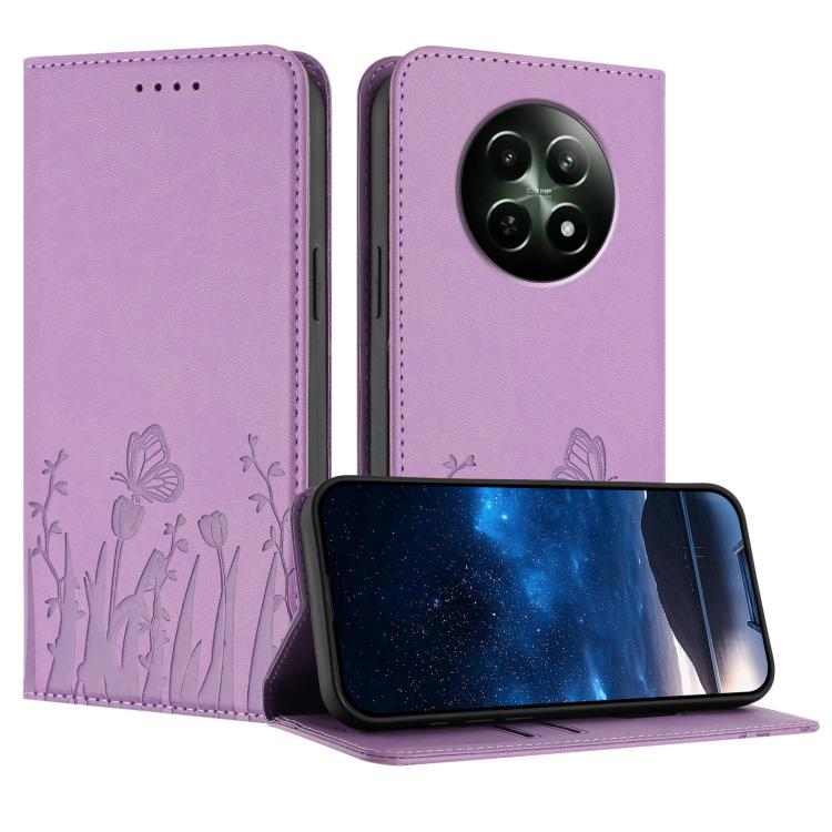 Tulips Butterfly Pattern Magnetic Vegan Leather Phone Case, For Realme 14x / C75 4G, For Realme 12 5G / 13 5G / 12x / Narzo 70x, For Realme 12 4G / 13 4G / 12+ / Narzo 70, For Realme 13 Pro / 13 Pro+, For Realme GT 6 / GT 6T                            ...