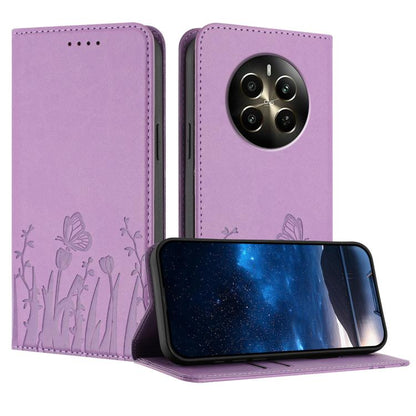 Tulips Butterfly Pattern Magnetic Vegan Leather Phone Case, For Realme 14x / C75 4G, For Realme 12 5G / 13 5G / 12x / Narzo 70x, For Realme 12 4G / 13 4G / 12+ / Narzo 70, For Realme 13 Pro / 13 Pro+, For Realme GT 6 / GT 6T                            ...