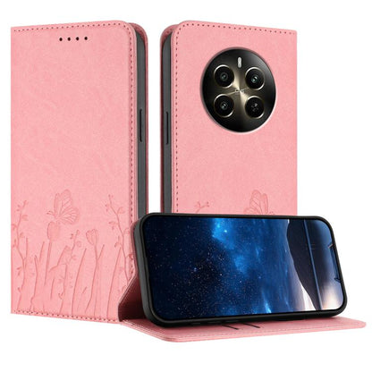 Tulips Butterfly Pattern Magnetic Vegan Leather Phone Case, For Realme 14x / C75 4G, For Realme 12 5G / 13 5G / 12x / Narzo 70x, For Realme 12 4G / 13 4G / 12+ / Narzo 70, For Realme 13 Pro / 13 Pro+, For Realme GT 6 / GT 6T                            ...