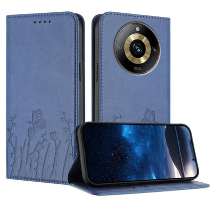 Tulips Butterfly Pattern Magnetic Vegan Leather Phone Case, For Realme 11 Pro, For Realme C65 4G, For Realme C55 / Narzo N55, For Realme C33 2022 / C33 2023, For Realme 10 Pro, For Realme 10 Pro+, For Realme 10 4G, For Realme C30 / C30s / Narzo 50i Pri...