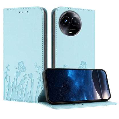 Tulips Butterfly Pattern Magnetic Vegan Leather Phone Case, For Realme 14x / C75 4G, For Realme 12 5G / 13 5G / 12x / Narzo 70x, For Realme 12 4G / 13 4G / 12+ / Narzo 70, For Realme 13 Pro / 13 Pro+, For Realme GT 6 / GT 6T                            ...