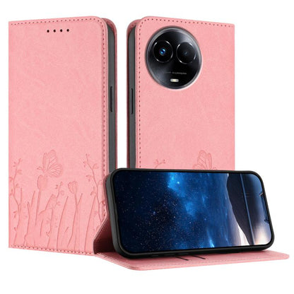 Tulips Butterfly Pattern Magnetic Vegan Leather Phone Case, For Realme 14x / C75 4G, For Realme 12 5G / 13 5G / 12x / Narzo 70x, For Realme 12 4G / 13 4G / 12+ / Narzo 70, For Realme 13 Pro / 13 Pro+, For Realme GT 6 / GT 6T                            ...