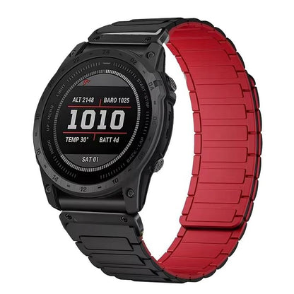 Three Beads Magnetic Silicone Watch Band, For Garmin 26mm, For Garmin 22mm, For Garmin 20mm
