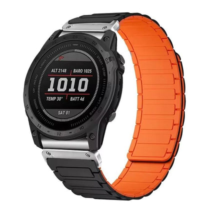 Three Beads Magnetic Silicone Watch Band, For Garmin 26mm, For Garmin 22mm, For Garmin 20mm