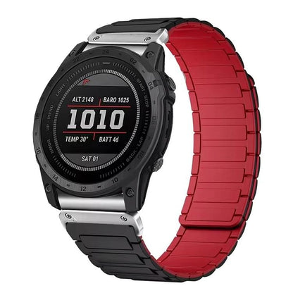 Three Beads Magnetic Silicone Watch Band, For Garmin 26mm, For Garmin 22mm, For Garmin 20mm