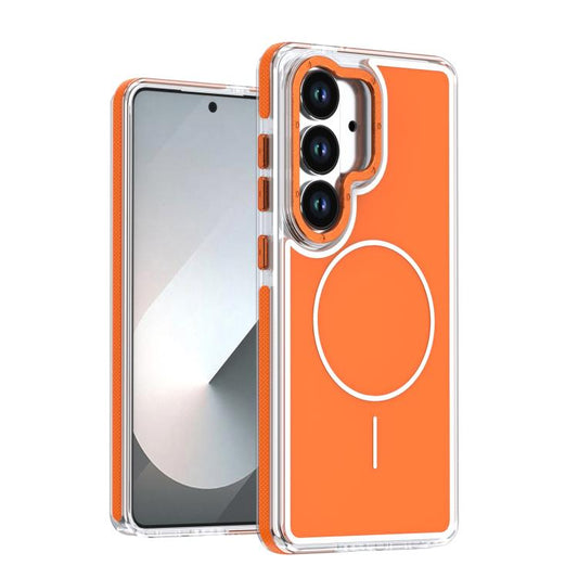 Vibrant Dual-color TPU + Acrylic Magnetic Phone Case, For Samsung Galaxy S26+ 5G, For Samsung Galaxy S26 Ultra 5G, For Samsung Galaxy S26 5G, For Samsung Galaxy S25 Ultra 5G, For Samsung Galaxy S24 Ultra 5G