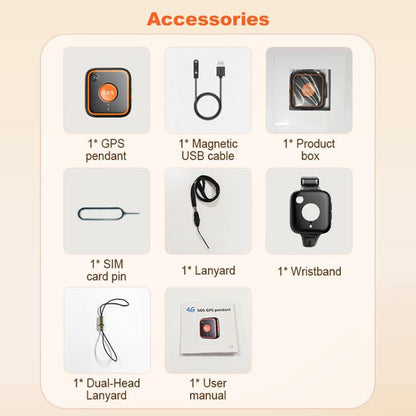 V28C 4G SOS GPS Pendant Location Tracker, A for Asia/Europe/Africa/Australia, B for North/South America