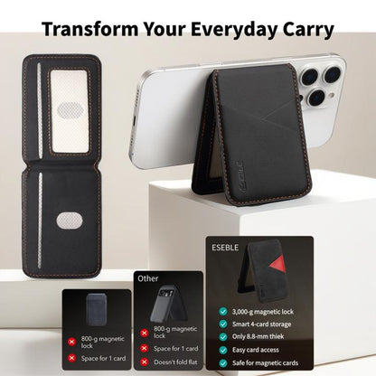 ESEBLE S2 Faux Leather Texture Magnetic RFID Mobile Phone Card Slots Holder