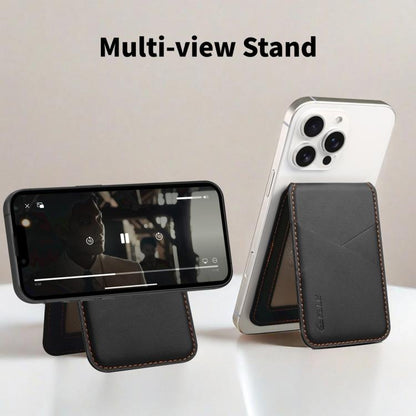 ESEBLE S2 Faux Leather Texture Magnetic RFID Mobile Phone Card Slots Holder