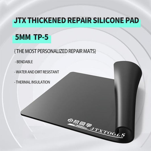 JTX TP-5 Coussinet de réparation en silicone noir extra épais, antistatique, antidérapant et isolant de 5 mm, JTX TP-5