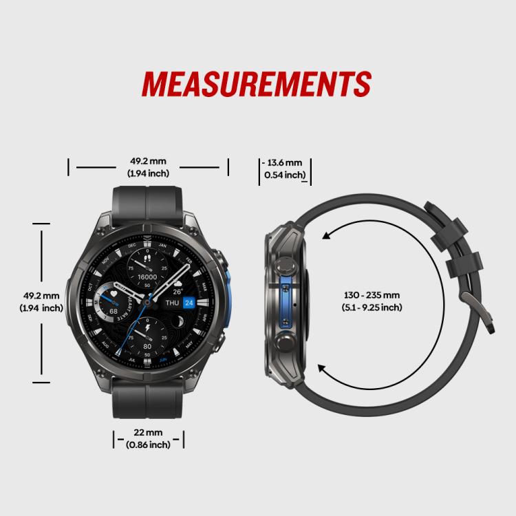 T-Rex 1.43 inch AMOLED Display Rugged Smart Watch with Built-in Flashlight