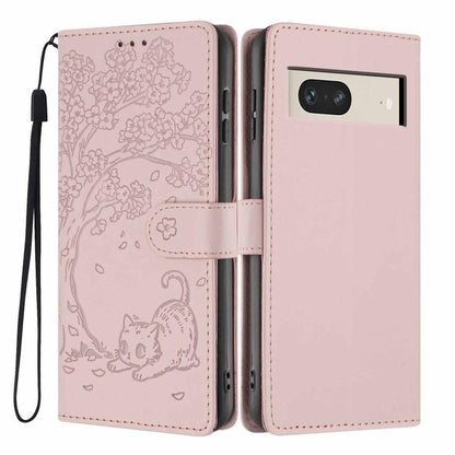 Tree Cat Embossed Flip Vegan Leather Phone Case, For Google Pixel 10a, For Google Pixel 10 Pro XL, For Google Pixel 10 / 10 Pro, For Google Pixel 9a, For Google Pixel 9 Pro XL, For Google Pixel 9 / 9 Pro, For Google Pixel 8a, For Google Pixel 8 Pro    ...