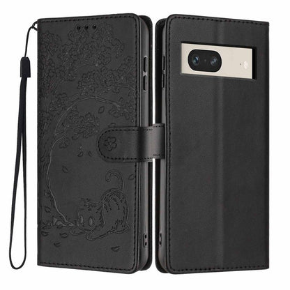 Tree Cat Embossed Flip Vegan Leather Phone Case, For Google Pixel 10a, For Google Pixel 10 Pro XL, For Google Pixel 10 / 10 Pro, For Google Pixel 9a, For Google Pixel 9 Pro XL, For Google Pixel 9 / 9 Pro, For Google Pixel 8a, For Google Pixel 8 Pro    ...