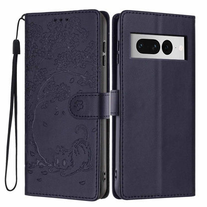 Tree Cat Embossed Flip Vegan Leather Phone Case, For Google Pixel 10a, For Google Pixel 10 Pro XL, For Google Pixel 10 / 10 Pro, For Google Pixel 9a, For Google Pixel 9 Pro XL, For Google Pixel 9 / 9 Pro, For Google Pixel 8a, For Google Pixel 8 Pro    ...