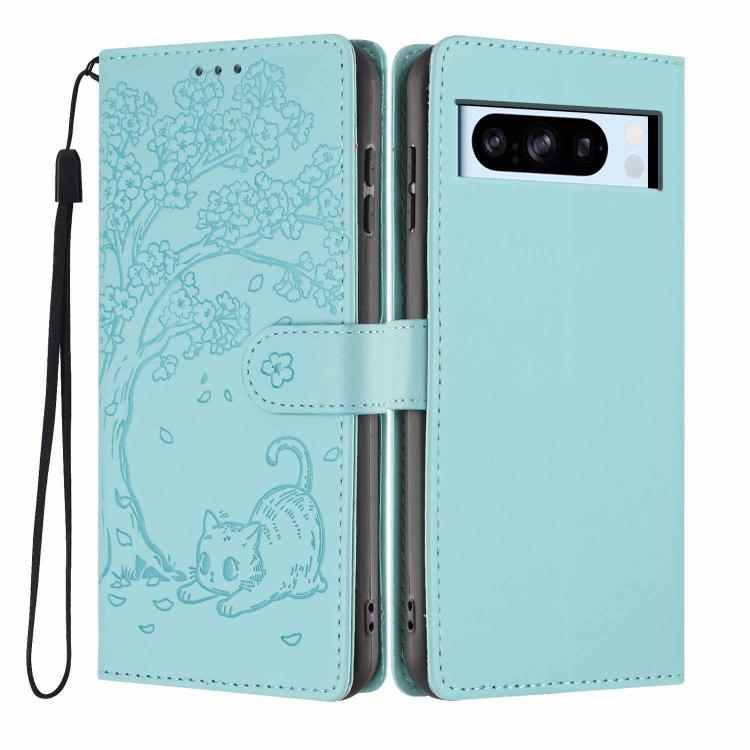 Tree Cat Embossed Flip Vegan Leather Phone Case, For Google Pixel 10a, For Google Pixel 10 Pro XL, For Google Pixel 10 / 10 Pro, For Google Pixel 9a, For Google Pixel 9 Pro XL, For Google Pixel 9 / 9 Pro, For Google Pixel 8a, For Google Pixel 8 Pro    ...