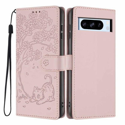 Tree Cat Embossed Flip Vegan Leather Phone Case, For Google Pixel 10a, For Google Pixel 10 Pro XL, For Google Pixel 10 / 10 Pro, For Google Pixel 9a, For Google Pixel 9 Pro XL, For Google Pixel 9 / 9 Pro, For Google Pixel 8a, For Google Pixel 8 Pro    ...