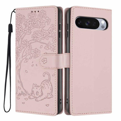 Tree Cat Embossed Flip Vegan Leather Phone Case, For Google Pixel 10a, For Google Pixel 10 Pro XL, For Google Pixel 10 / 10 Pro, For Google Pixel 9a, For Google Pixel 9 Pro XL, For Google Pixel 9 / 9 Pro, For Google Pixel 8a, For Google Pixel 8 Pro    ...