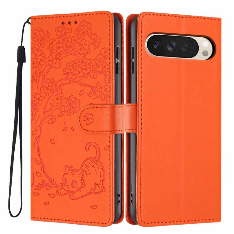 Tree Cat Embossed Flip Vegan Leather Phone Case, For Google Pixel 10a, For Google Pixel 10 Pro XL, For Google Pixel 10 / 10 Pro, For Google Pixel 9a, For Google Pixel 9 Pro XL, For Google Pixel 9 / 9 Pro, For Google Pixel 8a, For Google Pixel 8 Pro    ...