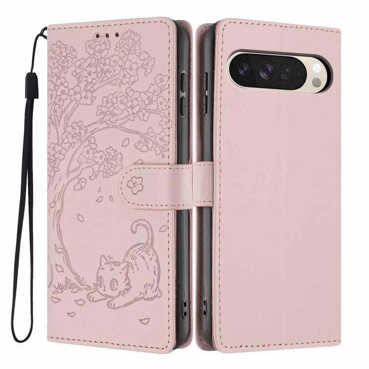 Tree Cat Embossed Flip Vegan Leather Phone Case, For Google Pixel 10a, For Google Pixel 10 Pro XL, For Google Pixel 10 / 10 Pro, For Google Pixel 9a, For Google Pixel 9 Pro XL, For Google Pixel 9 / 9 Pro, For Google Pixel 8a, For Google Pixel 8 Pro    ...