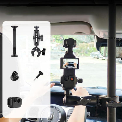 In-Car Camera Adjustable Mount Support Pole Extension Rod, 52-81.5cm Basic, 70-121cm Extended, Basic 4 in 1 Set with Crab Clip, Extend 4 in 1 Set with Crab Clip, Basic 5 in 1 Set with Clip Pocket Frame, Extend 5 in 1 Set with Clip Pocket Frame         ...