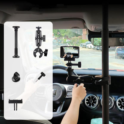 In-Car Camera Adjustable Mount Support Pole Extension Rod, 52-81.5cm Basic, 70-121cm Extended, Basic 4 in 1 Set with Crab Clip, Extend 4 in 1 Set with Crab Clip, Basic 5 in 1 Set with Clip Pocket Frame, Extend 5 in 1 Set with Clip Pocket Frame         ...