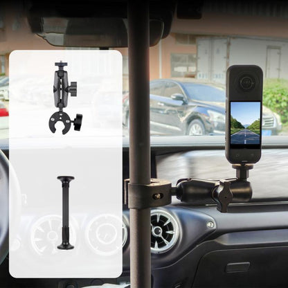 In-Car Camera Adjustable Mount Support Pole Extension Rod, 52-81.5cm Basic, 70-121cm Extended, Basic 4 in 1 Set with Crab Clip, Extend 4 in 1 Set with Crab Clip, Basic 5 in 1 Set with Clip Pocket Frame, Extend 5 in 1 Set with Clip Pocket Frame         ...