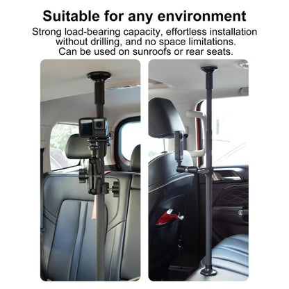 In-Car Camera Adjustable Mount Support Pole Extension Rod, 52-81.5cm Basic, 70-121cm Extended, Basic 4 in 1 Set with Crab Clip, Extend 4 in 1 Set with Crab Clip, Basic 5 in 1 Set with Clip Pocket Frame, Extend 5 in 1 Set with Clip Pocket Frame         ...