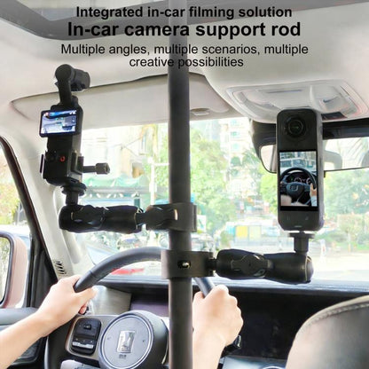 In-Car Camera Adjustable Mount Support Pole Extension Rod, 52-81.5cm Basic, 70-121cm Extended, Basic 4 in 1 Set with Crab Clip, Extend 4 in 1 Set with Crab Clip, Basic 5 in 1 Set with Clip Pocket Frame, Extend 5 in 1 Set with Clip Pocket Frame         ...