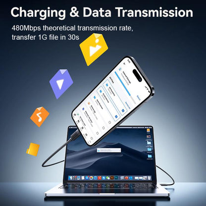 USAMS SJ781 U94 USB-C / Type-C to 8 Pin PD30W Fast Charging Data Cable, 1m