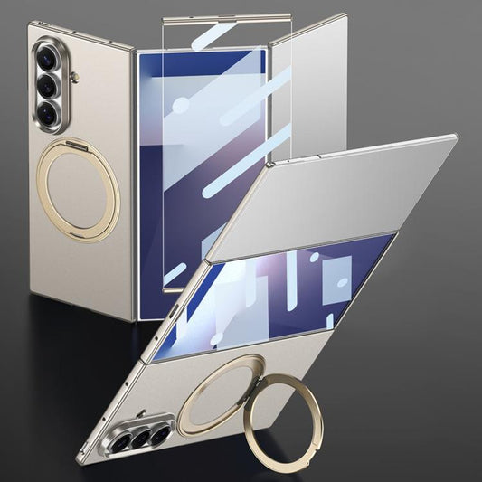 GKK Integrated Full Cover Frame Ultra-thin Magnetic Phone Case with Rotating Holder, For Samsung Galaxy Z TriFold