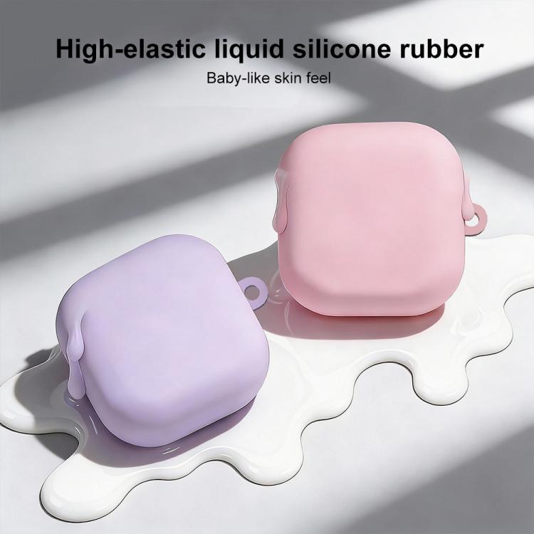 XDcase Solid Color Liquid Silicone Earbuds Case with Hook, For Samsung Galaxy Buds4 / 4 Pro
