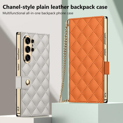 GKK Plating Diamond Texture Leather Phone Case With Crossbody Chain, For Samsung Galaxy S26 Ultra 5G