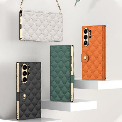 GKK Plating Diamond Texture Leather Phone Case With Crossbody Chain, For Samsung Galaxy S26 Ultra 5G