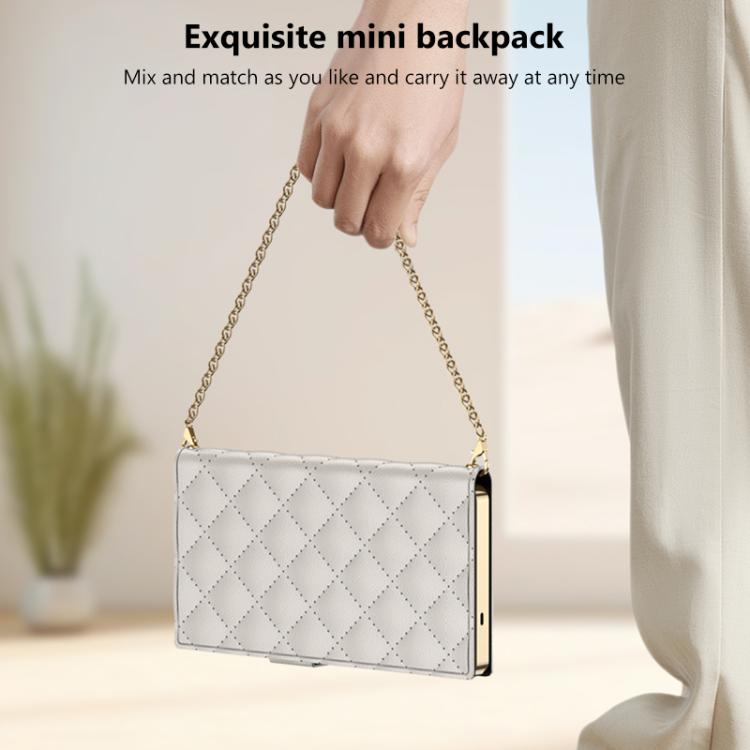 GKK Plating Diamond Texture Leather Phone Case With Crossbody Chain, For Samsung Galaxy S26 Ultra 5G